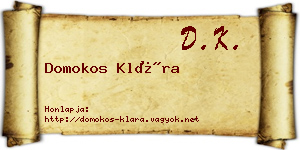 Domokos Klára névjegykártya